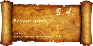 Broser Arnót névjegykártya